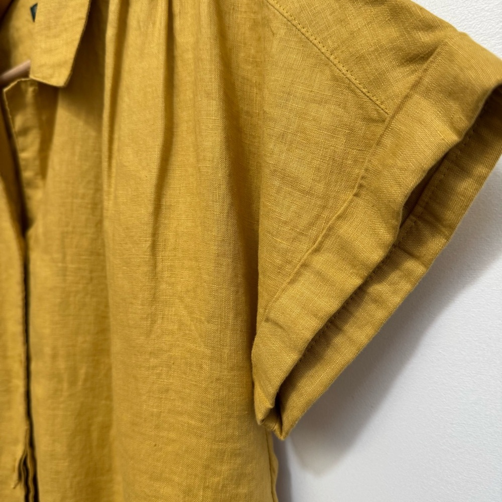 For Cynthia 100% Linen Boxy Button Up Shirt Women XL Petite Relaxed Fit Travel - Picture 4 of 11